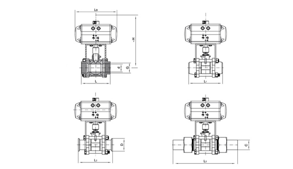 Q611F/Q641F三片式氣動(dòng)球閥
